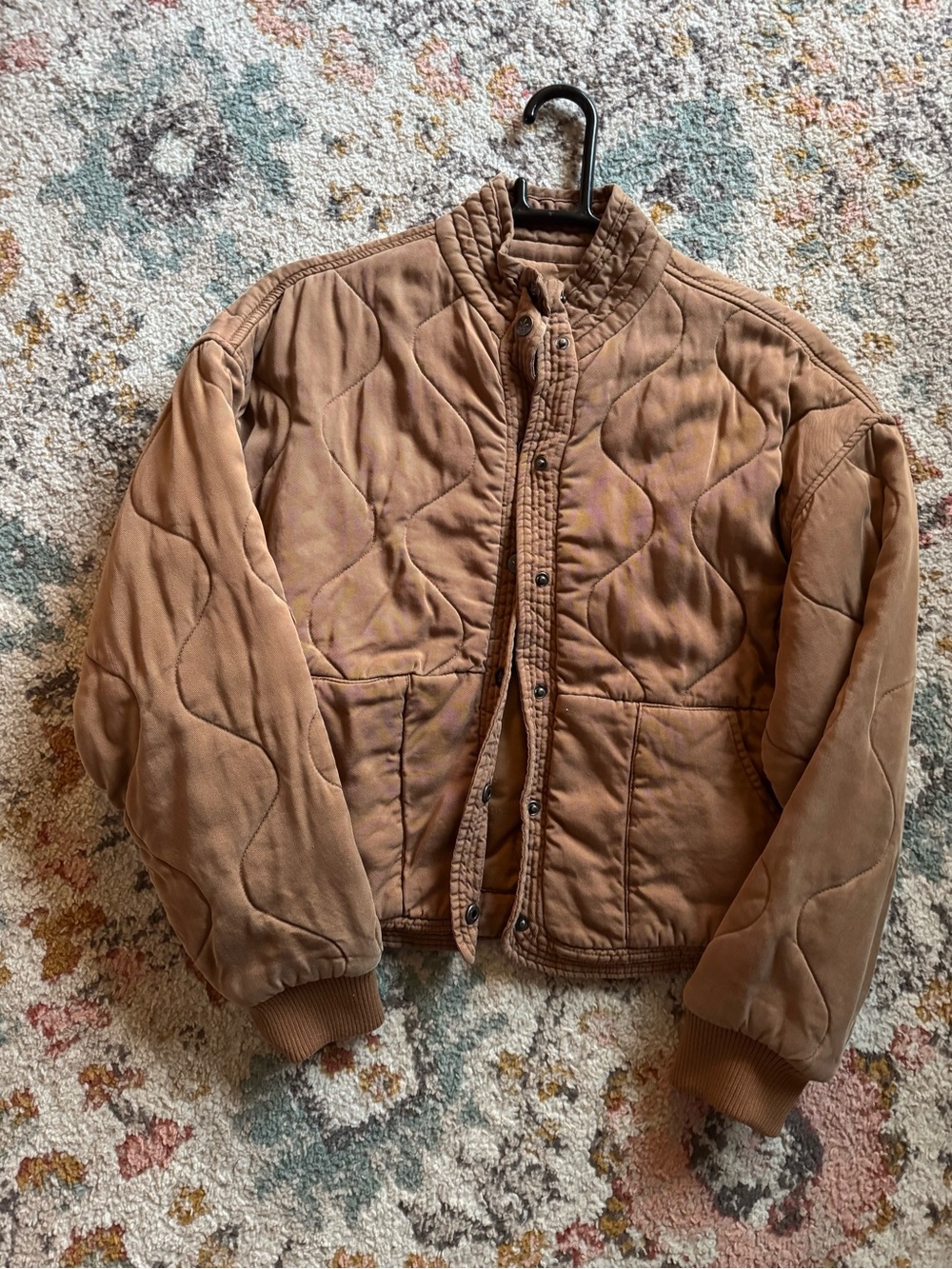 Quilted Bomber Jacket in Tan - Classic Everyday Layer